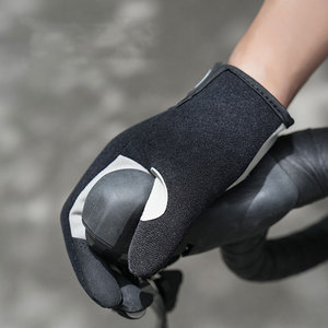 Gants de cyclisme Daizen Star demi-doigts noirs et bleus en polyester antidérapants respirants anti-humidité avec fermeture auto-agrippante unisexe été - Product Image 3