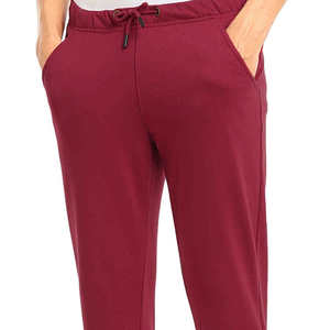 Pantalones Deportivos Color Borgoña para Hombre, Cintura Elástica con Cordón, Bolsillos Laterales, Tejido Transpirable, Ropa Casual de Otoño - Product Image 1
