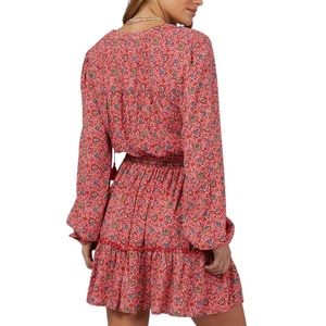Vestido Mini con Estampado Floral para Mujer, Vestido con Mangas Abullonadas - Product Image 2