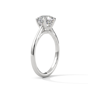 Trendy Solitaire Engagement <b>Ring</b> <b>Crafted</b> From 14k Solid White Gold GRA Certified Brilliant Round Shape Lab Grown Diamond <b>Ring</b> - Product Image 6