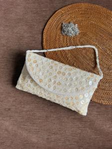 Beaded Pearl Envelope Clutch Handmade Evening Party <b>Bag</b> - Product Image 2