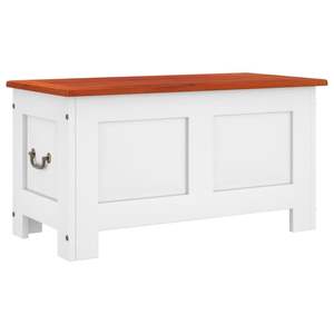 Cómoda de Almacenamiento de Madera Maciza de Acacia y Madera Sintética en Color Marrón y Blanco para Sala de Estar - Product Image 2