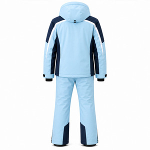 Ensemble veste et pantalon de ski imperméable pour homme, bleu clair marine, combinaison de snowboard d'hiver, coupe-vent, respirant, équipement de neige pour l'extérieur - Product Image 2