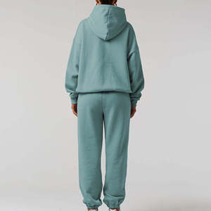 Wholesale Vintage Solid Oversize Pullover <b>Tracksuit</b> for Women Custom Printed Sportswear - Product Image 2