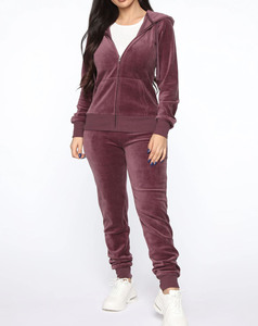 Reflective Rhinestone Velvet <b>Tracksuit</b> for Women 2026 Custom logo Velour Sweatsuit Sweat Track Suit Jogging Suits Women Velour - Product Image 4