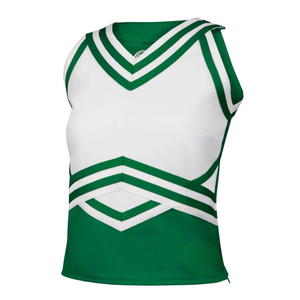 Haut de cheerleading bicolore noir et blanc avec col en V et motif géométrique pour adultes - Product Image 2