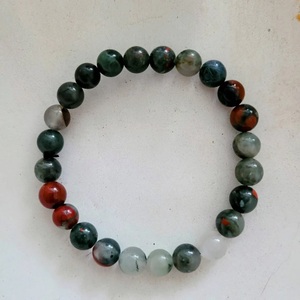 Chakralume Natural African Bloodstone <b>Beaded</b> <b>Bracelet</b> Green for Healing Reiki Energy Jewelry Gift Wholesale 8mm - Product Image 6