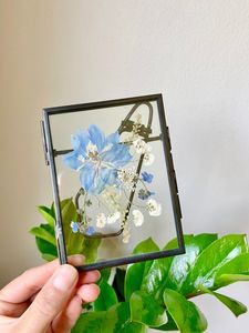Wholesale Modern Metal Glass <b>Photo</b> <b>Frame</b> <b>Double</b> Sided Hanging Pressed Flower Picture <b>Frame</b> Tabletop Home Decor Display Holder - Product Image 1