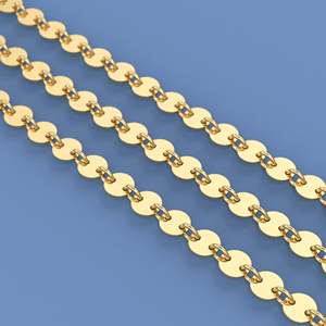 Cadena de Oro Sólido de 14K, 4mm, Gruesa y Pesada, con Eslabones de Disco, 7 Pulgadas por Pie, Componentes y Accesorios para Joyería - Product Image 3
