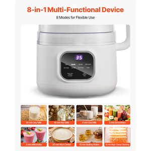 Frullatore per Latte Vegetale 8-in-1 da 200W, 1 Litro, per Latte di Soia, Succhi di Frutta e Frullati, con Scocca in Plastica e Interfaccia in Tedesco - Product Image 6