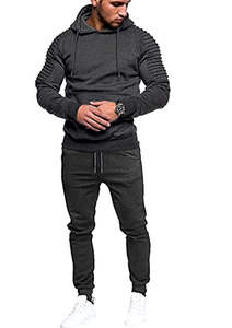 Ensemble de survêtement 2 pièces personnalisé avec logo imprimé, léger, pour l'hiver, décontracté, streetwear pour hommes, sweat-shirt à capuche et pantalon de jogging - Product Image 4