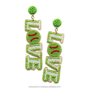 ต่างหูประดับลูกปัดเพทายรูปทรงเมล็ดพันธุ์ งานแฮนด์เมด น่ารัก ตกแต่งด้วยงานปัก ชุบทอง วัสดุอัลลอยด์ แบบห้อยระย้า สำหรับผู้หญิงและเด็กผู้หญิง รับสั่งทำ - Product Image 1