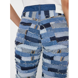 Pantalon de jogging en jean bleu pour femme, taille élastique, coupe ample, style décontracté, vente chaude, prix abordable, vente en gros - Product Image 5