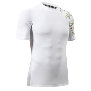 T-shirt de compression athlétique pour homme, Rash Guard à manches courtes, protection UV, personnalisation de marque OEM - Product Image 3