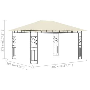 Tenda da Sole 13.1 X9.8 X9 Crema 0.6 Oz/ft2 per Gazebo e Pergola con Zanzariera - Product Image 6