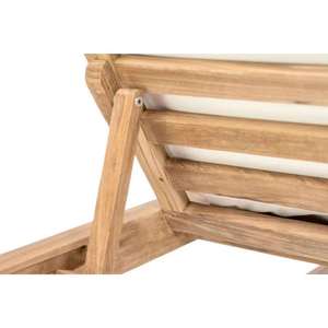 Chaise longue d'extérieur en teck avec dossier inclinable, design contemporain, structure en bois durable, mobilier de patio moderne - Product Image 4