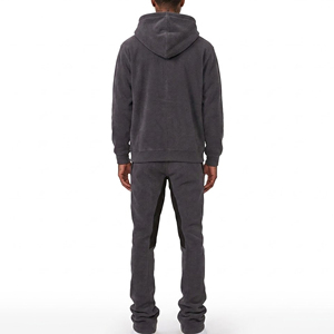 Ensemble de survêtement pour homme, hiver, gris foncé, imprimé, à capuche, couleur unie, décontracté, sweat-shirt et pantalon de survêtement, manches longues, coupe classique, logo sur le devant - Product Image 5