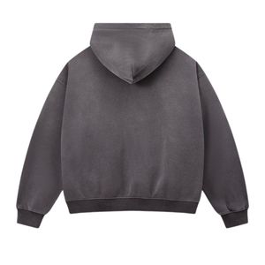 เสื้อฮู้ดซิปสีเทาชาร์โคลสำหรับผู้ชาย มีกระเป๋าหน้า แขนยาว สวมใส่สบายๆ สำหรับทุกวัน และเสื้อผ้าแบบสั่งทำ - Product Image 6
