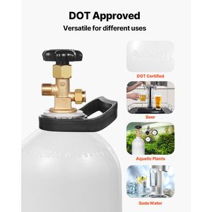 Nuovo Cilindro in Lega di Alluminio da 20 Libbre con Valvola CGA320, Rivestimento Spray Leggero in Rame Viola, Serbatoio CO2 da 2L con Pressione di 150 Bar - Product Image 6