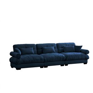 Modern 3-Seat Extra Large Velvet <b>Sofa</b> Oversize Cloud-Like Comfort with Waist Pillows & <b>Support</b> for Living Room - Product Image 5