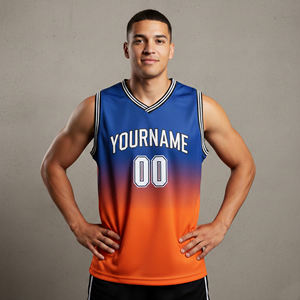 Uniforme de baloncesto sublimado transpirable de malla, de alta calidad, 100% poliéster, con logotipo y diseño personalizados con el nombre del equipo, para hombre. - Product Image 5