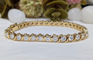 Lurba Jewels 5.80Ct Moissanite 18K <b>Solid</b> <b>Gold</b> Tennis <b>Bracelet</b> 7 Inch Luxury Classic Women's Anniversary - Product Image 5