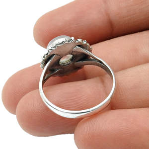 Handmade Solid 925 Sterling Silver <b>Ring</b> Unique And Classic Design <b>Ring</b> With Natural Rainbow <b>Moonstone</b> Gemstone Bohemian <b>Ring</b> - Product Image 3