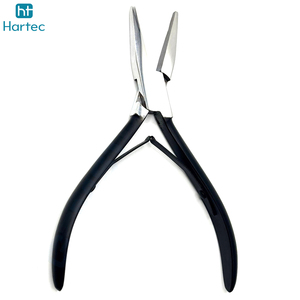 Pince professionnelle à bouche plate de 5,5 pouces avec manche noir pour extensions de cheveux à micro-anneaux, nano-perles et extensions à boucle – Outil de pose - Product Image 3