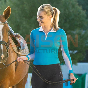 Performance Horse Riding Shirt Women Stretch Fabric Lightweight Training Top <b>Long</b> <b>Sleeve</b> OEM Factory - Product Image 6