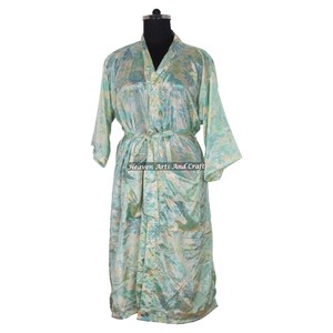 KL003 Colección Verano 2026 Kimono Sari Largo de Seda Vintage, Ropa Casual Larga, Kimono Sari Largo Estilo Bohemio para Verano - Product Image 3