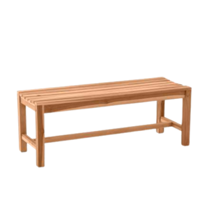 Banco de Jardín de Madera de Teca Sólida, Diseño Minimalista, Muebles de Patio Resistentes sin Respaldo, Impermeables y Ecológicos para Uso en Exteriores - Product Image 1