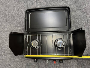 BBQ-118 Réchaud à <span class=keywords><strong>gaz</strong></span> portable en acier inoxydable à double usage, cuisson en plein air, <span class=keywords><strong>deux</strong></span> allumages automatiques, haute efficacité, économie d'énergie - Product Image 5