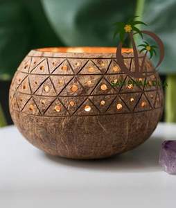 LAMPE EN COQUILLE NATURELLE DE NOIX DE COCO EN GROS/ÉCLAIRAGE DE LAMPE EN NOIX DE COCO DE HAUTE QUALITÉ ÉCOLOGIQUE pour DÉCORATION MAISON RESTAURANT HÔTEL - Product Image 5