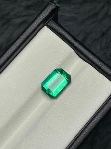 Pierre précieuse naturelle vert émeraude, taille octogonale, pour la fabrication de bijoux - Product Image 4