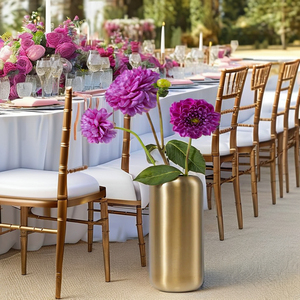 Vente en gros de vase à fleurs en métal plaqué or de fer avec pot de fleur artificiel de forme ronde de qualité de luxe pour la décoration de restaurant - Product Image 4