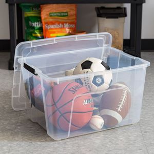 (Pack de 2) 60 Qt. Boîtes de rangement en plastique transparent avec couvercles - Contenants empilables pour la maison, le garage et les articles saisonniers - Durables et sécurisés - Product Image 3