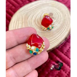 ต่างหูห้อยประดับเพชรซิร์คอนชุบทองคุณภาพพรีเมียมสวยงามสำหรับผู้หญิงและเด็กผู้หญิงสำหรับงานเลี้ยงตอนเย็น - Product Image 1