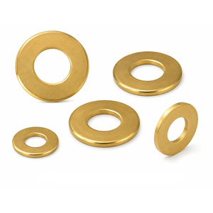 Rondelles plates en laiton massif sur mesure avec finition brute pour l'étanchéité et le support de fixation industriels - Product Image 1