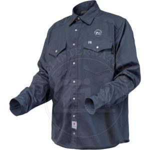 ZUNEZI Anti-Static Work <b>Shirt</b> Regular Fit Factory Workshop Safety Clothing Dark Blue Long Sleeve Heat Resistant 300-500C - Product Image 3