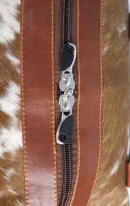 Sac de voyage fourre-tout en cuir véritable à poils, marque privée, avec fermeture éclair, design portable et tendance LHDB-0099 - Product Image 6