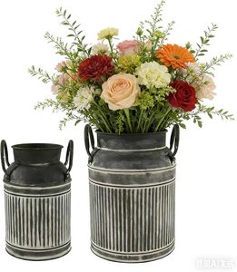 Eco Friendly Stylish Aluminum Flower <b>Vase</b> Decorative Home Accent Lightweight Durable Modern Centerpiece <b>Unique</b> Finish - Product Image 4