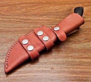 Cuchillo Bowie de Acero Inoxidable FH-85, Arte Vikingo Hecho a Mano, Mango Recto de Micarta, Punta de 10 Pulgadas, 3mm OEM |   Funda de Cuero Premium - Product Image 6