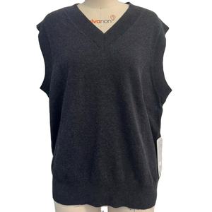 Haute qualité OEM dames gilet pull coupe ample sur mesure femmes mode doux au toucher sans manches col en v tricoté gilet - Product Image 6