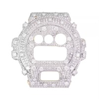 Dvars Diamond GA10 Ice King Style Silber Kristall-Einlage Luxus Oktagon Urban Street Fashion Statement Automatik Datum Taucheruhr