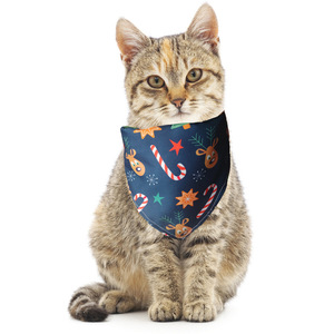 Funny Christmas Bandana Holiday Pet <b>Dog</b> <b>Scarf</b> Santa Reindeer Printed Festive Wholesale - Product Image 5