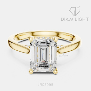 Bague de fiançailles et de mariage pour femme, cadeau de bijoux, certifiée IGI, diamant de laboratoire taille émeraude 2,08 carats, ensemble de bagues en or blanc 14 carats - Product Image 5