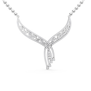 Collar de Diamantes Pavé de Oro Blanco de 18K de Alta Calidad Cultivados en Laboratorio para Mujer, Accesorio de Joyería Fina Premium para Vestidos de Novia y Bodas - Product Image 2