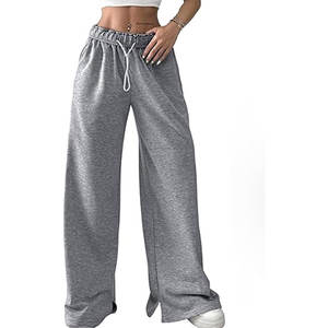 Pantalones deportivos de cintura baja con cordón para mujer, pantalones largos con bloques de color y bolsillos, joggers holgados informales para mujer - Product Image 4