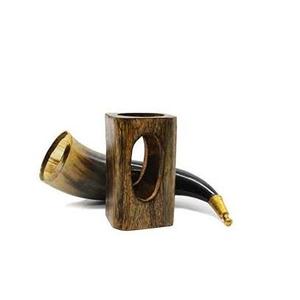 Cuerno Vikingo para Beber de Cuerno de Búfalo, Hecho a Mano, Acabado Natural, Tradicional, con Borde Dorado en Forma de Campana, Venta al Por Mayor - Product Image 5
