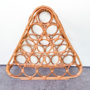 Luxury countertop storage for wine bottles high quality <b>rattan</b> bottle display cabinet crafted by hand - Product Image 3